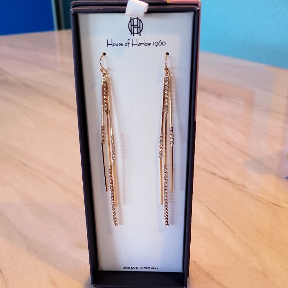 House of Harlow 1960 Gold Dangle Earrings